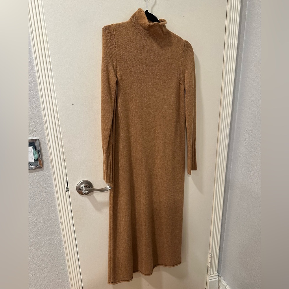 Beige Cashmere Long mock neck madewell sweater dress in size xxs